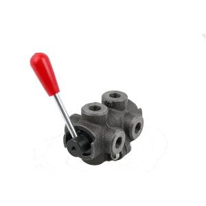 6/2-Wegeventil mechanisch umschaltbar, Durchfluss 120 L/min, R3/4 Zoll, Mittelstellung geschlossen, für Rohrleitungseinbau
