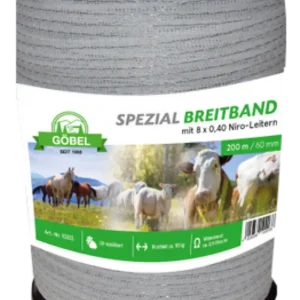 Göbel  Weidezaunband weiß extrabreit, 60 mm / 200 m