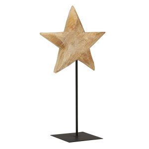 WMG Stern auf Fuß | Holz natur | Metallfuß schwarz | versch. Grössen