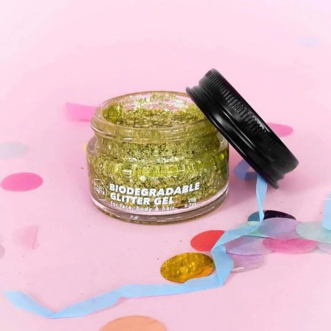 Bio Glitzer-Gel gold – Bild 3
