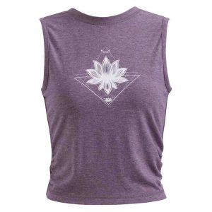 Crop Top „Samadhi Tank“ Dusty Mauve Melange, Bambus