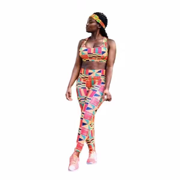 Afrikanische Prints Yoga-Fitness-Set. Sportbekleidung